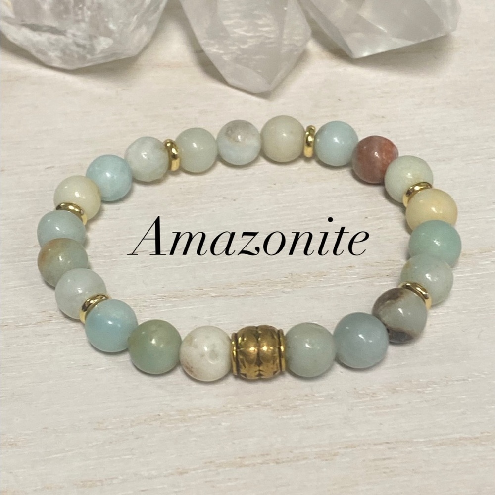 2/$30 8mm Amazonite Gemstone Stretch Bracelet